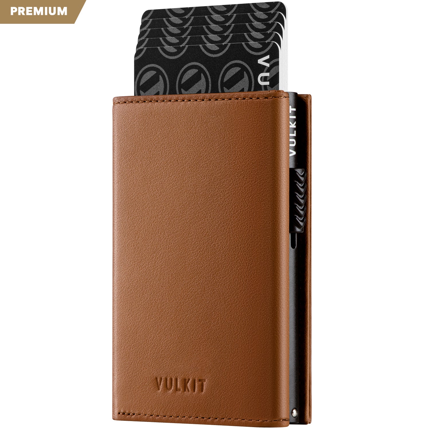 VC302P Genuine Leather Tri-Fold Wallet with Side Slider Mechanism, Back Zipper Slot & Magnetic Closure - Perfect for Men's Everyday Carry, Business & Travel