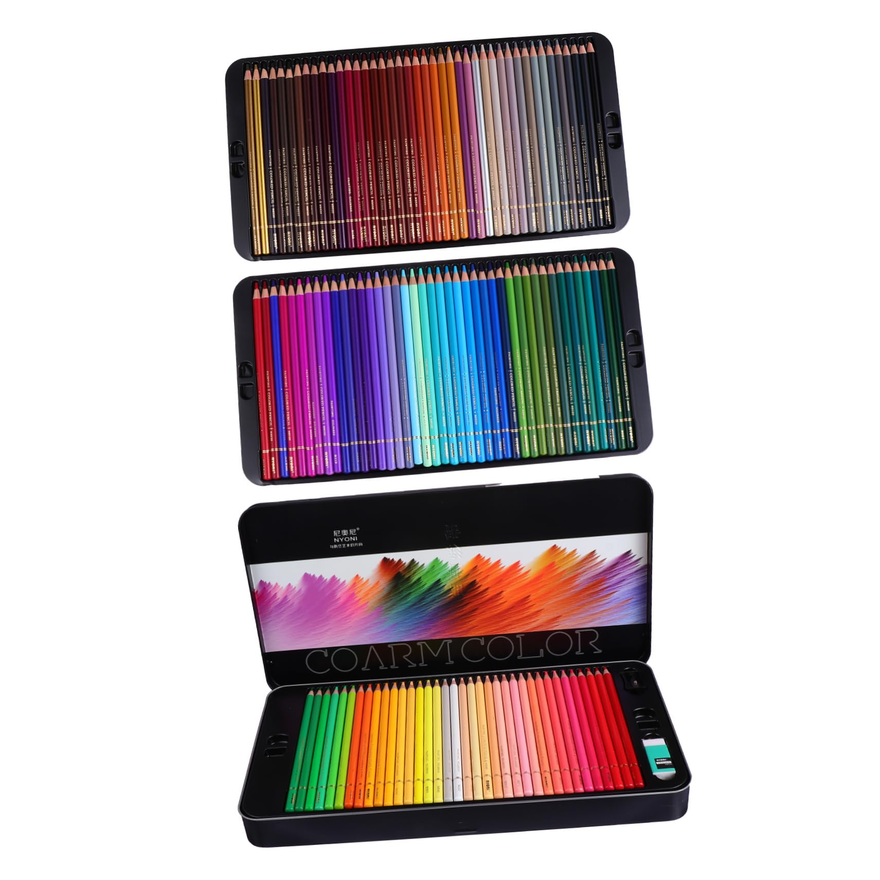 Cabilock 120 Oily Colored Pencils Set - Professional & Beginner Artist Drawing Pencils Kit with Wooden Case - Perfect for Sketching, Shading, and Coloring Books