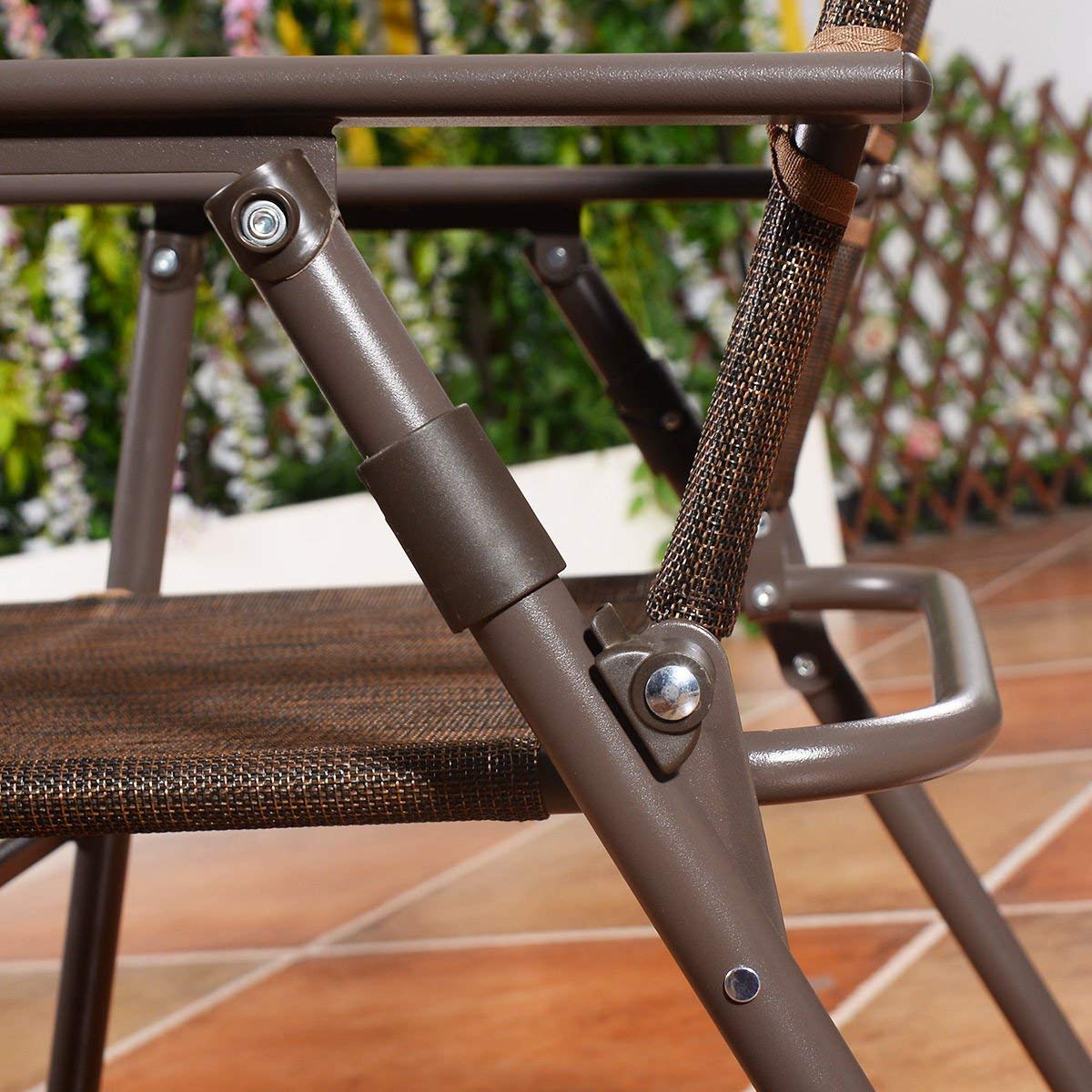 SPSUPE 4-Pack Outdoor Folding Chairs - Heavy Duty Steel Frame Camping Chairs for Patio, Garden, Poolside, Backyard & Coffee Time - Portable & Comfortable for Picnics, BBQs, Beach & Camping Trips