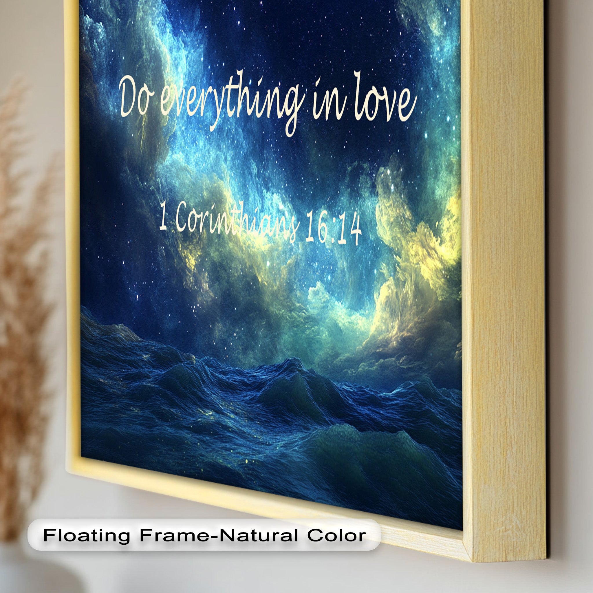 1 Corinthians 16:14 Bible Verse Canvas Print - Christian Wall Art with Love and Faith Scripture - Perfect for Home Decor, Church Gifts & Spiritual Inspiration