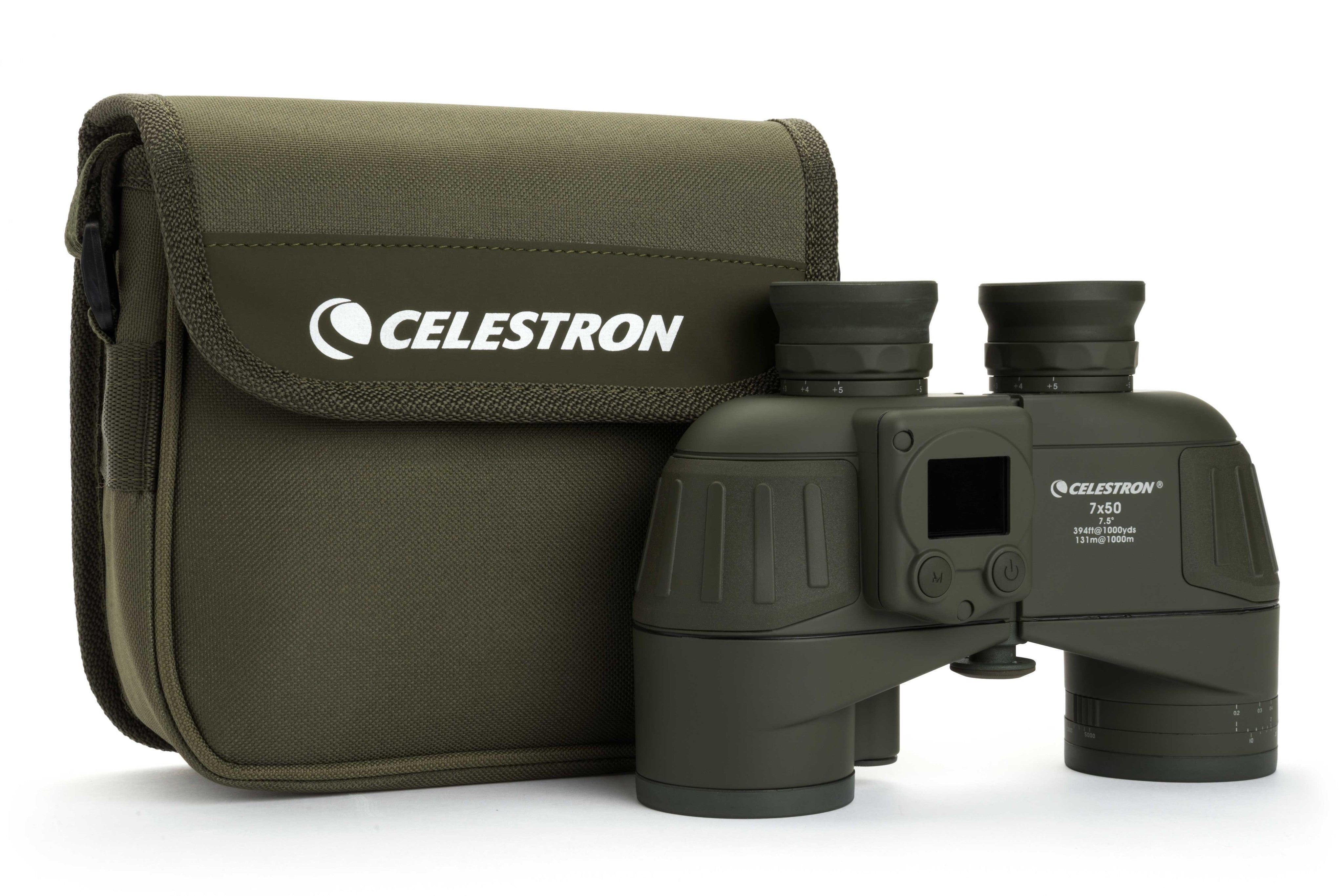 Celestron Cavalry 7x50mm Porro Binoculars with GPS, Digital Compass & Reticle - High Powered Waterproof Binoculars for Hunting, Bird Watching, Hiking & Outdoor Adventures