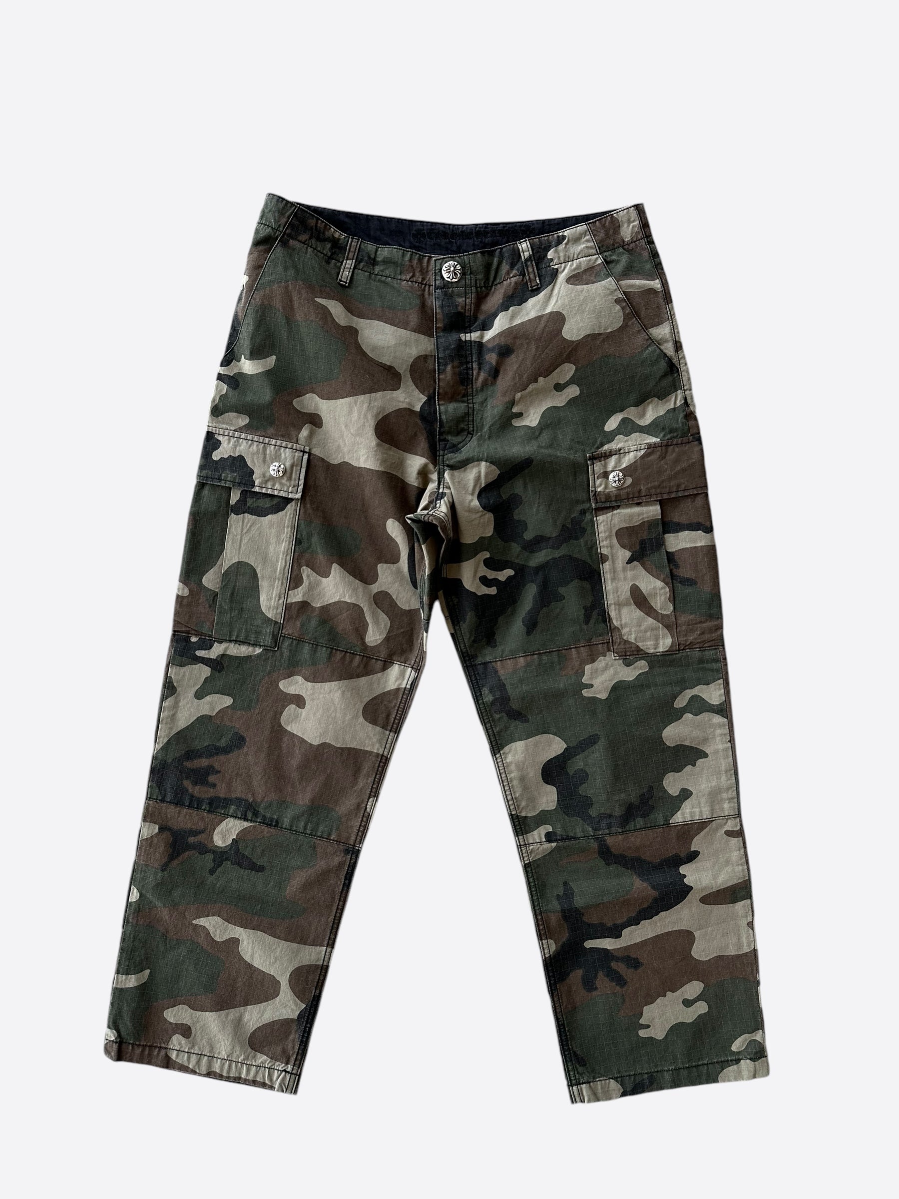 Chrome Hearts Green Camouflage Cargo Pants for Men - Stylish Military Tactical Pants for Streetwear & Outdoor Adventures