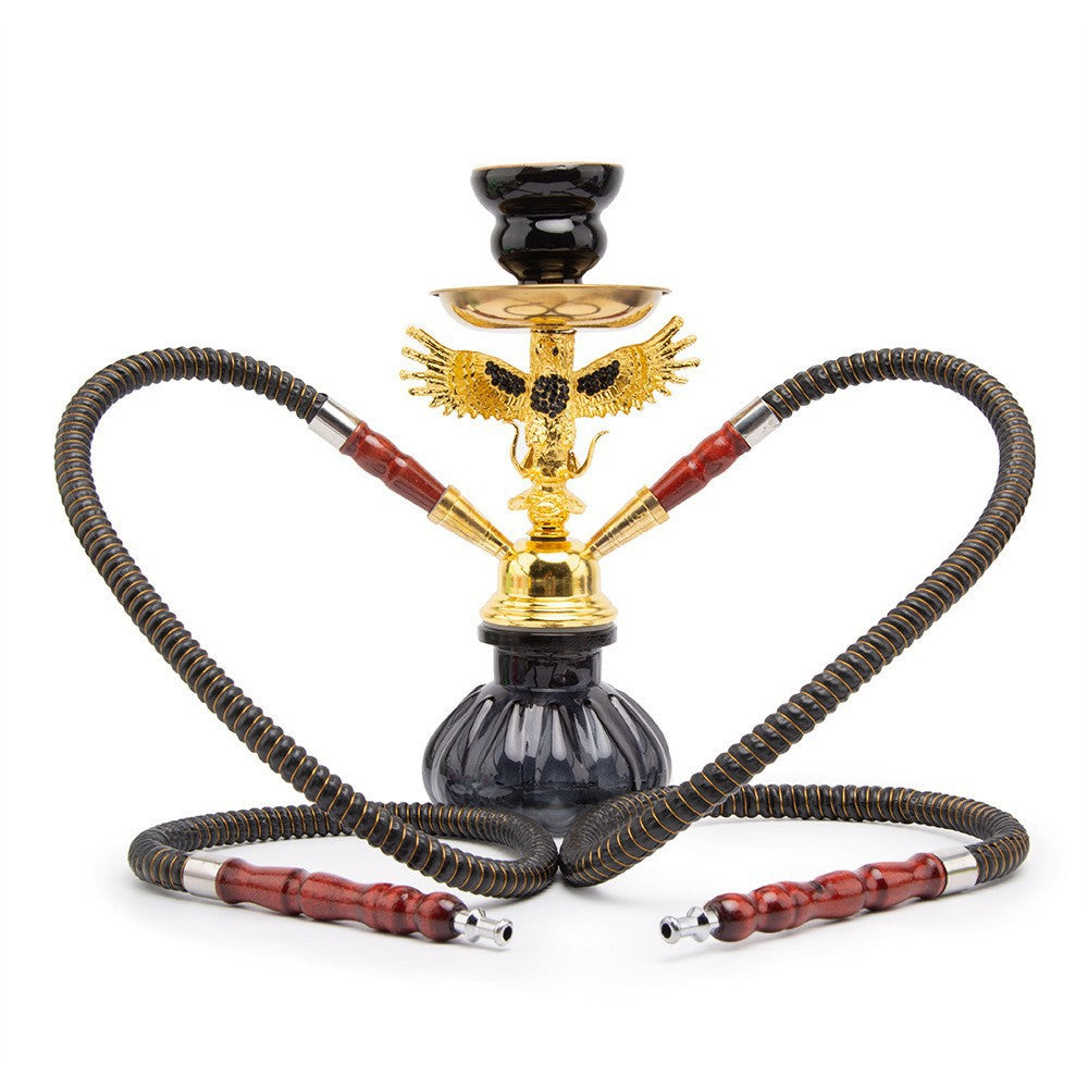 Premium Arab Eagle Hookah Set - Double Hose Water Pipe for Shisha & Herbal Smoking | Perfect for Parties, Lounges & Relaxation