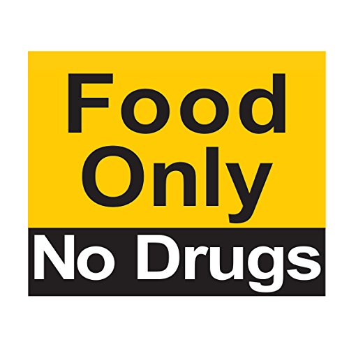 Funny Refrigerator Magnet - Food Only No Drugs - Kitchen Decor for Home, Office & Gifts (Great for Fridge, Lockers & Whiteboards)