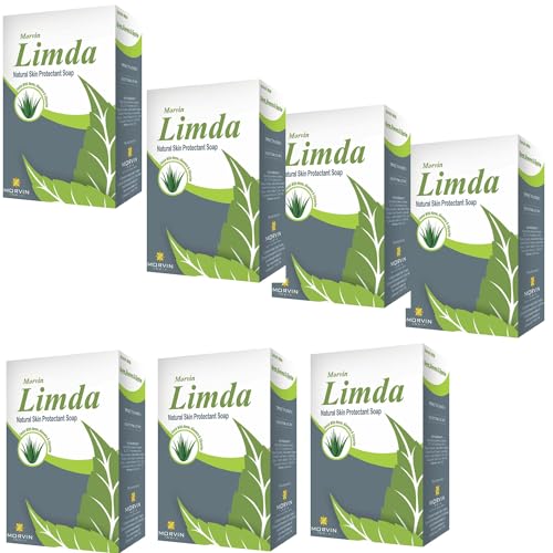 Morvin Limda Neem & Aloe Vera Soap for Natural Skin Protection - 75g x 7 Pack | Gentle Cleansing, Acne Treatment & Moisturizing | Ideal for Daily Face & Body Care