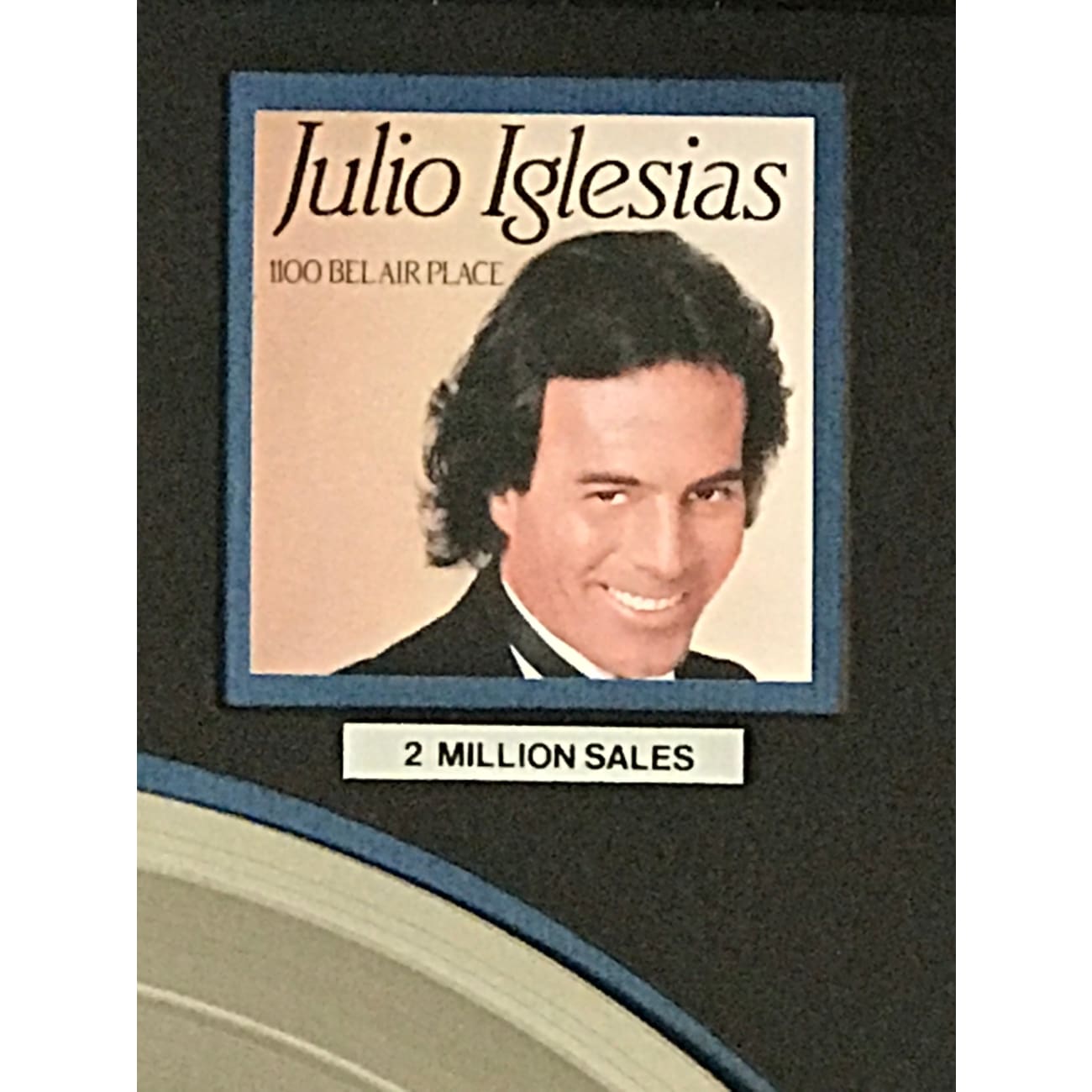 Julio Iglesias 1100 Bel Air Place 2x Platinum Album Award - RIAA Certified Collectible Music Memorabilia for Fans & Home Decor