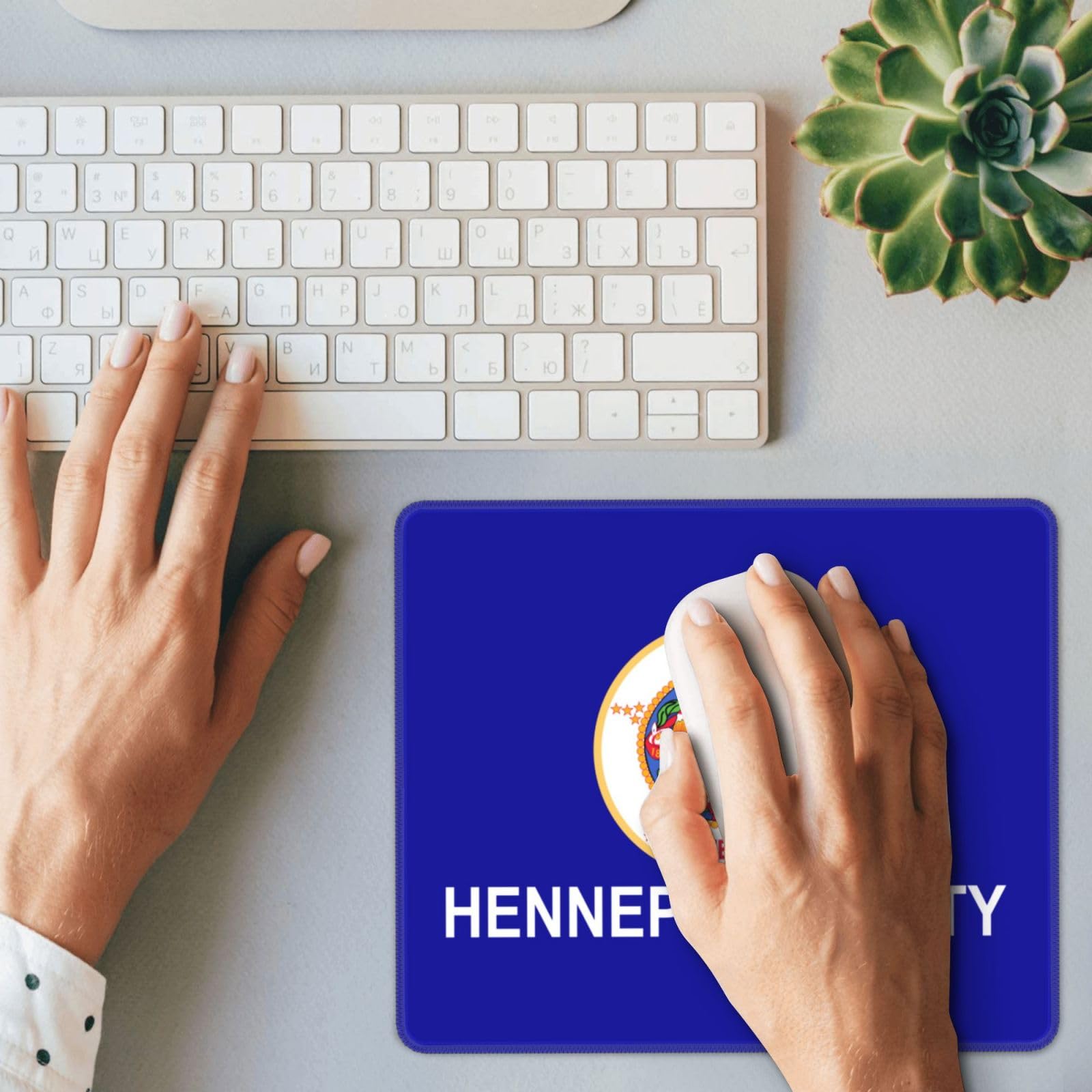 Hennepin County Minnesota Flag Mouse Pad - 10x12 Inch Waterproof Non-Slip Rubber Mousepad for Office, Laptop & Gaming | Perfect for Home, Work & School Desks