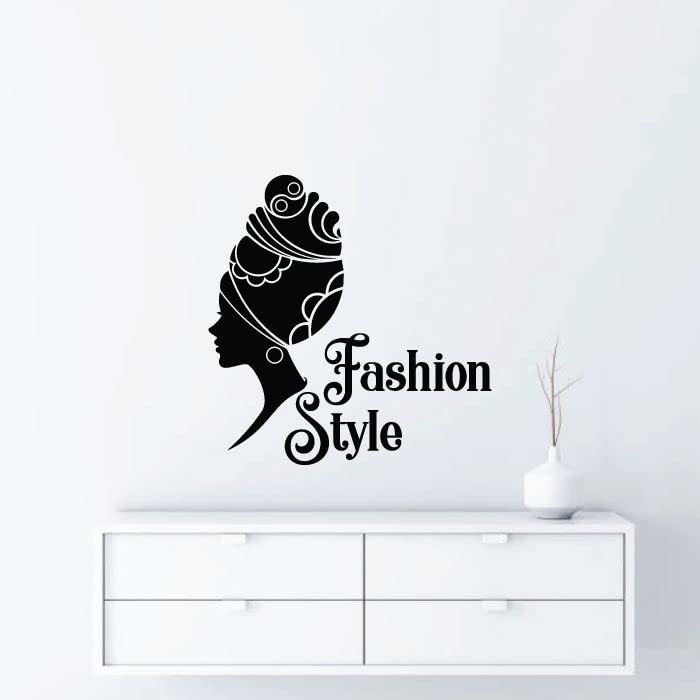 Elegant Woman Portrait Silhouette Vinyl Wall Art Decal Sticker - 22x30 Inch Fashion Quote Sign for Closet, Dressing Room & Wardrobe - Perfect Home Decor for Women's Dressing Area & Cabinet Organization