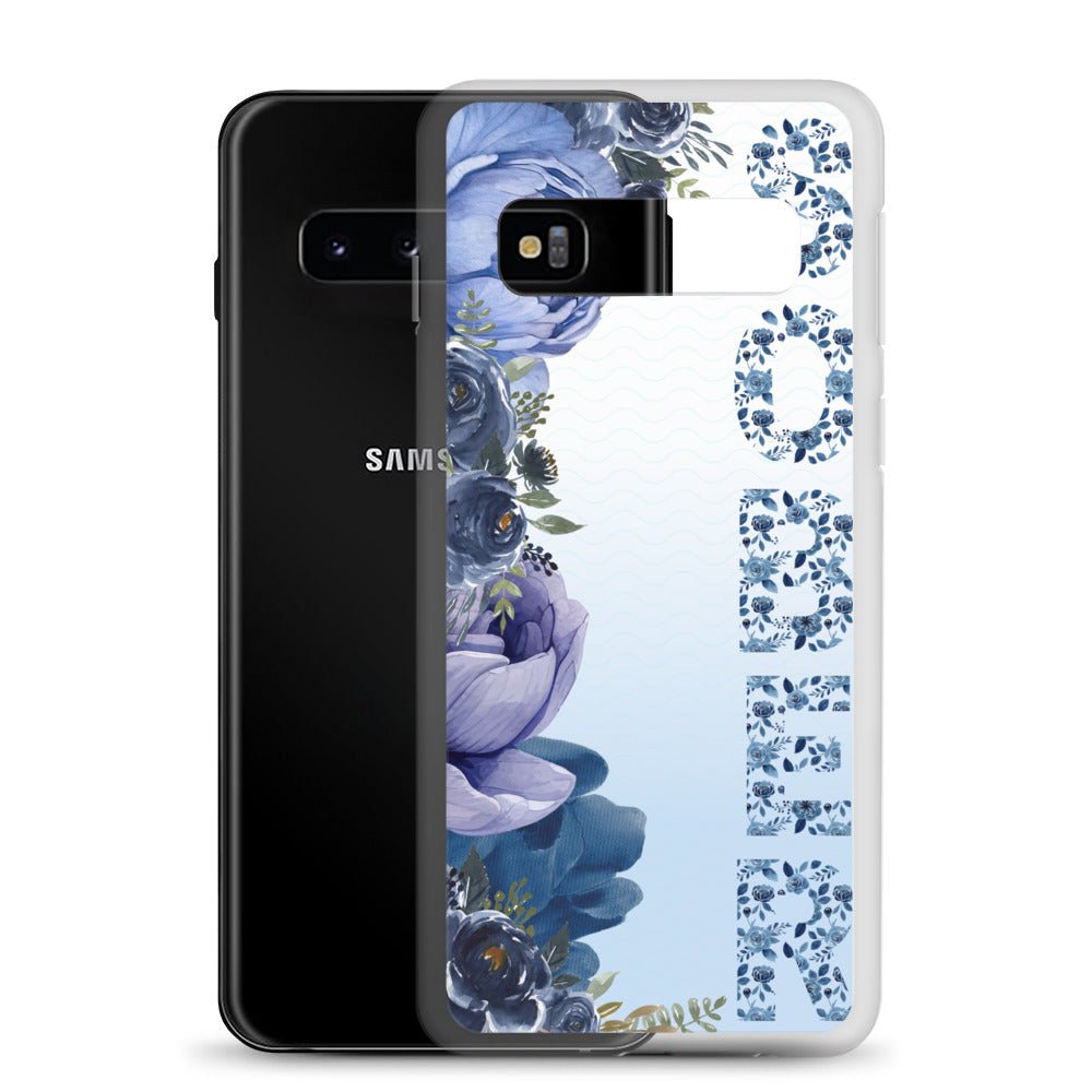 SOBER Moody Chinoiserie Samsung Phone Case - Clear Deep Floral Design Protective Cover for Galaxy S23/S22/S21 - Perfect for Women's Fashion & Home Decor Style