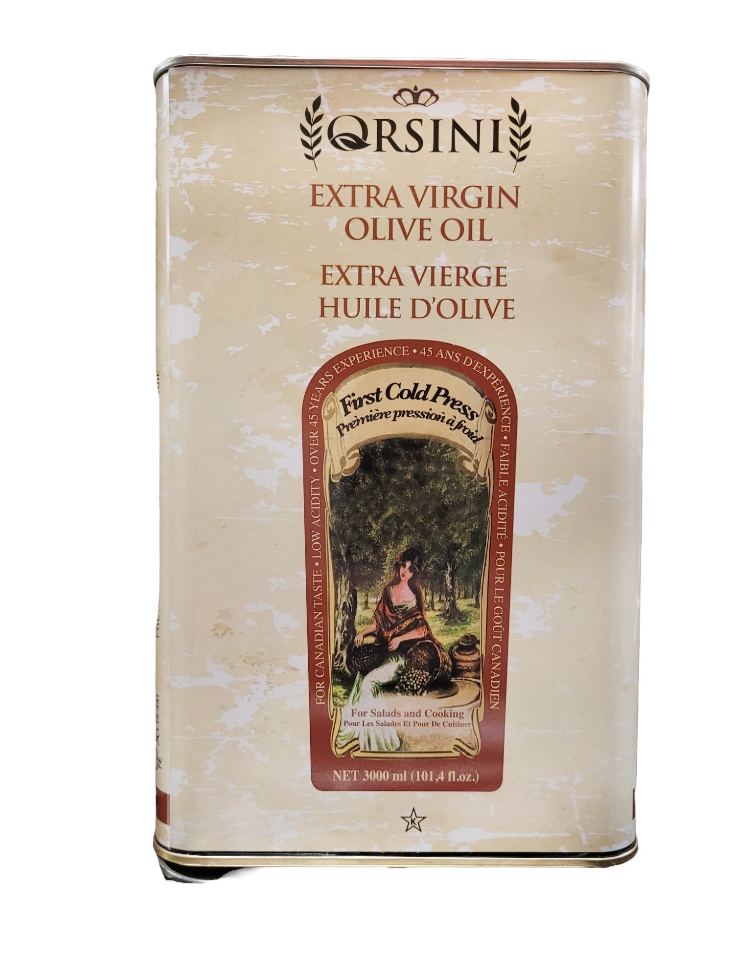 Premium Extra Virgin Olive Oil 3L (101 oz) - Cold Pressed, Unfiltered, Rich Flavor for Cooking, Salad Dressing & Healthy Recipes