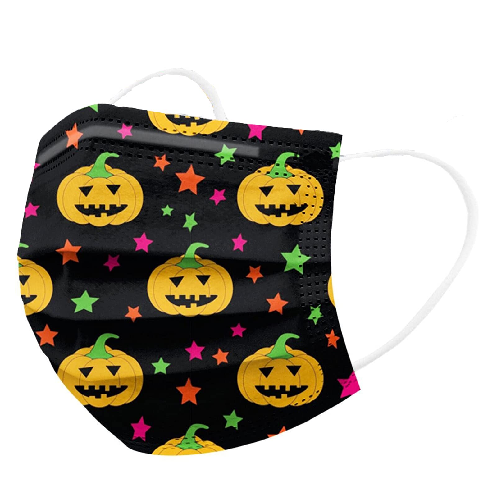 Halloween Disposable Face Masks for Adults - 3-Ply Breathable Halloween Design Masks with Full Face Protection - Perfect for Halloween Parties, Trick or Treating, and Costume Events
