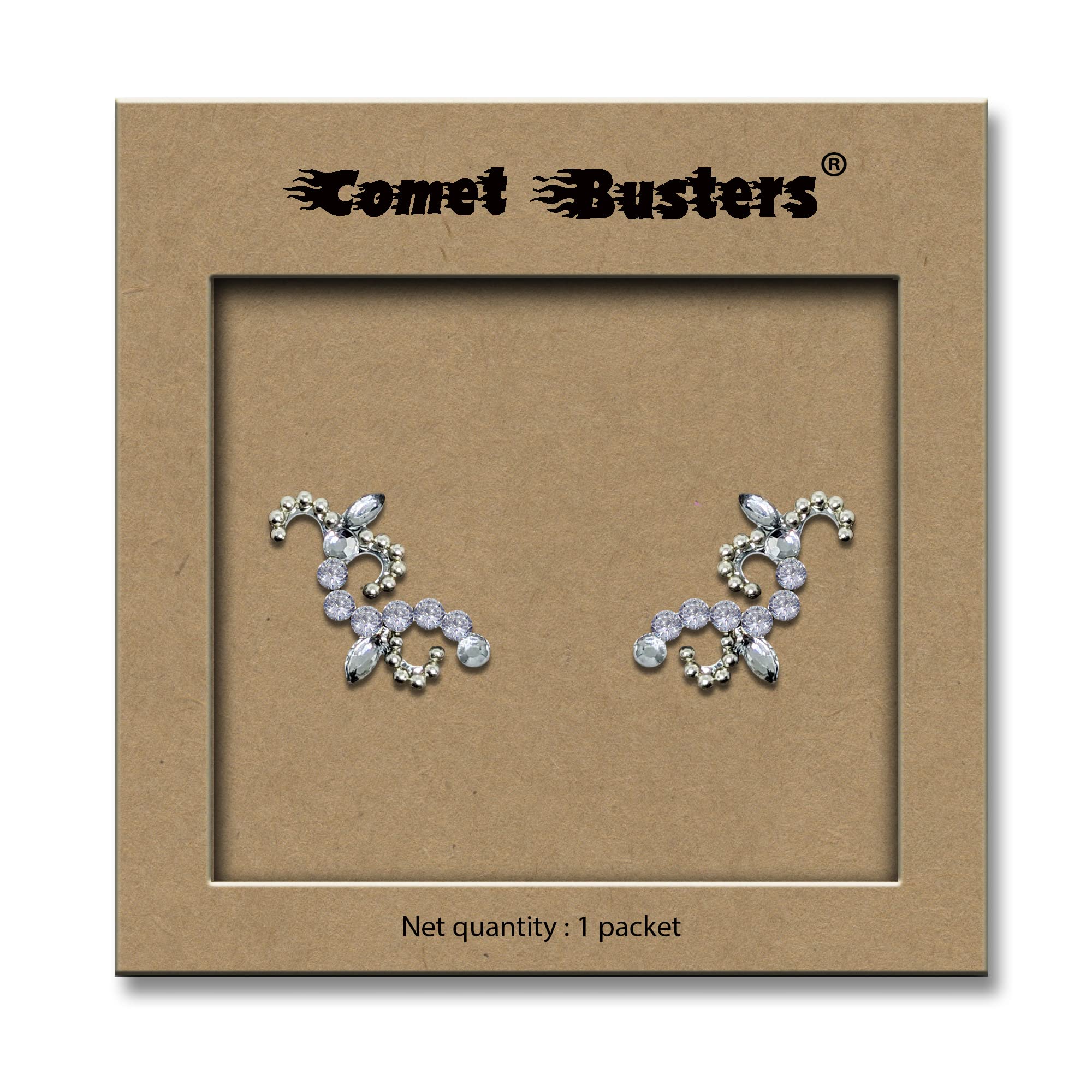 Comet Busters Face Gems - Glitter Eye Jewels for Rave Parties, Festival Makeup & Face Decoration (JEWEYE001-1, JEWEYE004) - Perfect for EDM Events, Halloween Costumes & Photo Shoots