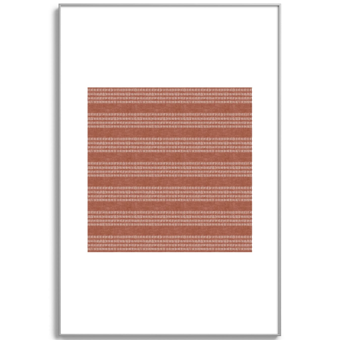 Farmhouse Stitch Rust Framed Art Print - Rustic Home Decor by Little Arrow Decor | Perfect for Living Room, Bedroom & Office Wall Decor