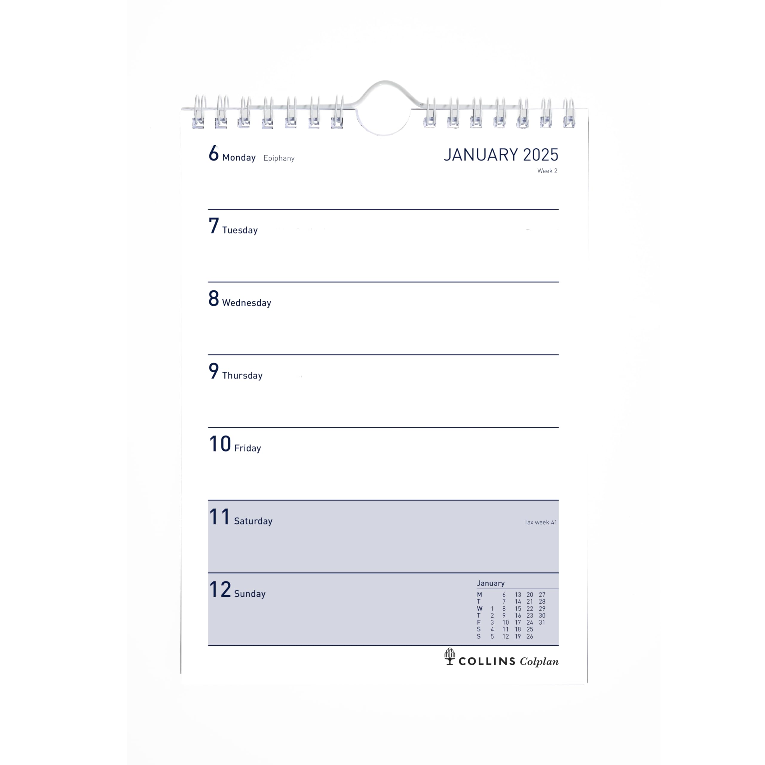 Collins Colplan 2025 A5 Weekly Spiral Planner - 60-25 Academic Diary with Wiro-Bound Design - Perfect for School, Office & Home Organization | Week-to-View Wall Calendar for Planning & Scheduling
