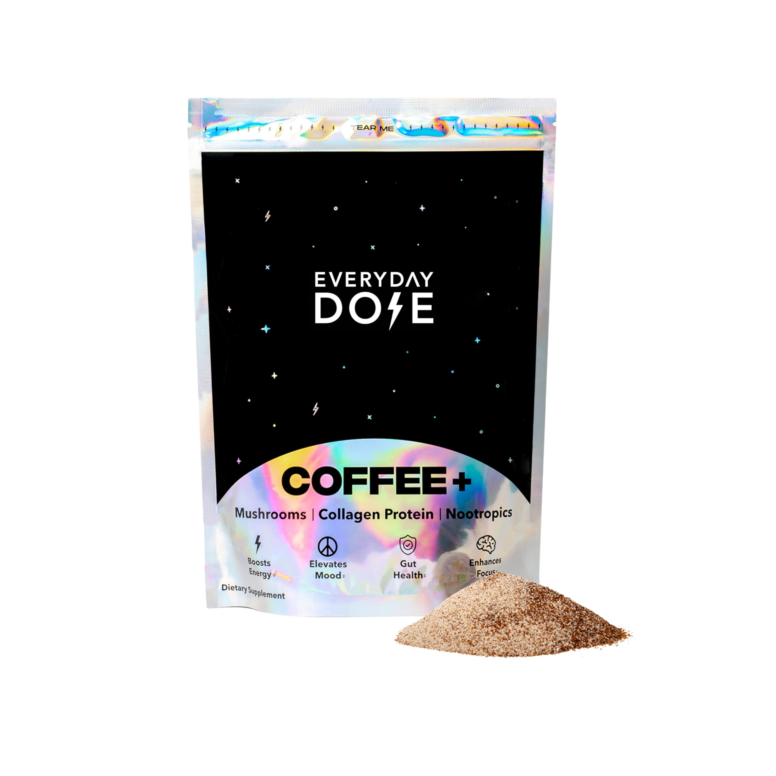 Premium Adaptogenic Mushroom Coffee with Grass-Fed Collagen, Chaga, Lion's Mane & L-Theanine - Boost Focus, Energy & Immunity | 30 Servings | Perfect for Morning Routine, Workout Recovery & Stress Relief