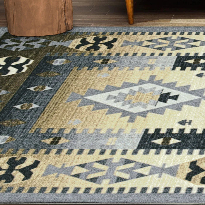 Motega Tribal Southwestern Traditional Geometric Ikat Area Rug - Handwoven Bohemian Style Floor Covering for Living Room, Bedroom & Home Decor