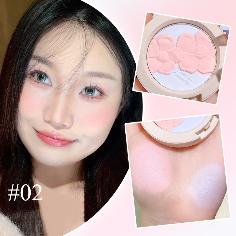 Xixi Dual Tone Embossed Floral Blush - Soft Pink & Peach Blush Makeup for Cheeks | Perfect for Everyday Wear, Date Night & Special Occasions