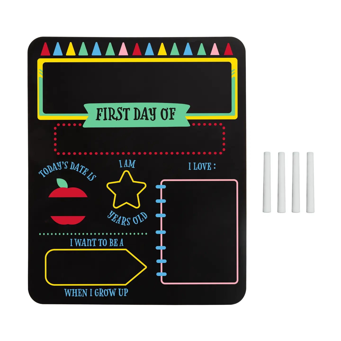 First & Last Day of School Reversible Chalkboard Sign - Double Sided Personalized Photo Prop for Back to School & Graduation - Perfect for Kindergarten, Preschool & Homeschool Memories