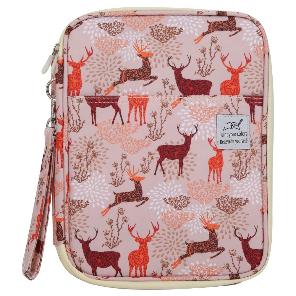 Floral Print Pencil Case with Multiple Slots - Large Capacity Tote Bag for Markers, Brush Pens & Coloring Pencils | Perfect for Art Supplies, School Organization & Craft Storage | Great Gift for Artists & Students