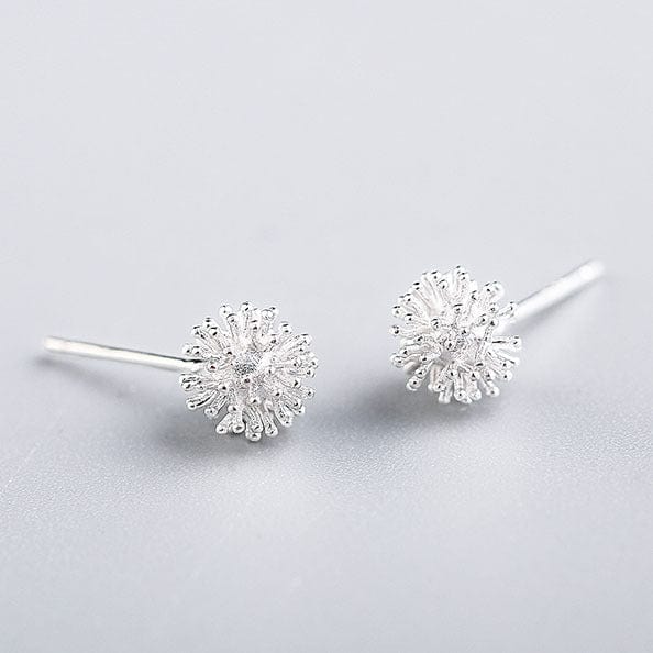 S925 Sterling Silver Dandelion Flower Ear Studs - Minimalist Floral Stud Earrings for Women, Perfect for Everyday Wear & Gift Giving