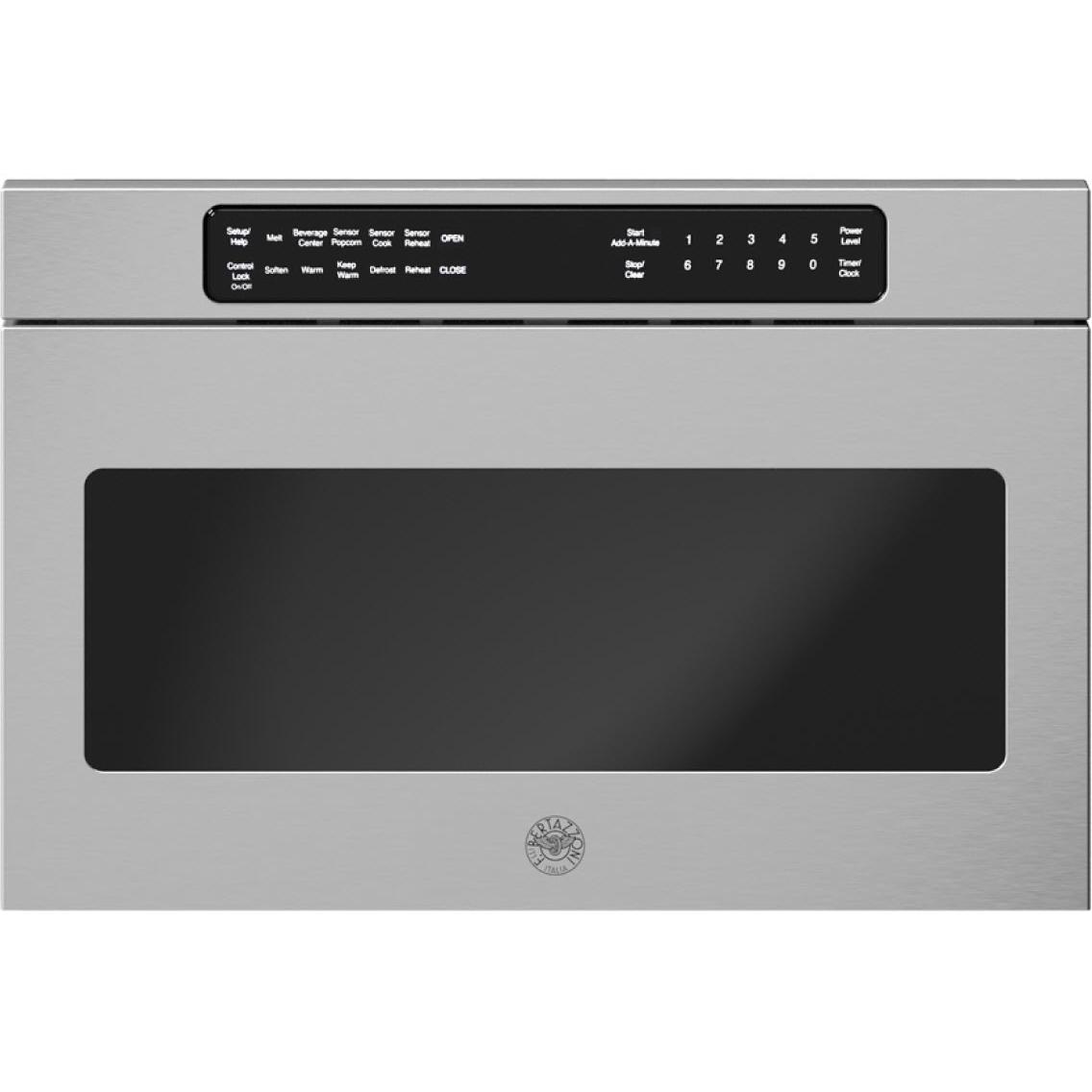 Bertazzoni 24 Inch Built-In Microwave Drawer with LCD Display - 1.2 Cu.Ft Capacity - Perfect for Modern Kitchens & Small Spaces
