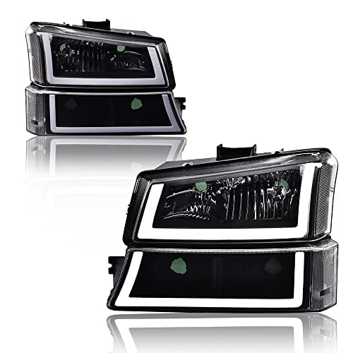 PIT66 LED Headlight Bulbs for 2003-2006 Chevy Silverado 1500/2500/3500 HD & Avalanche 1500/2500 (Non-Cladding Models) - Clear Lens, Black Housing, Clear Corner - High Brightness Replacement Headlights for Night Driving & Off-Road Use