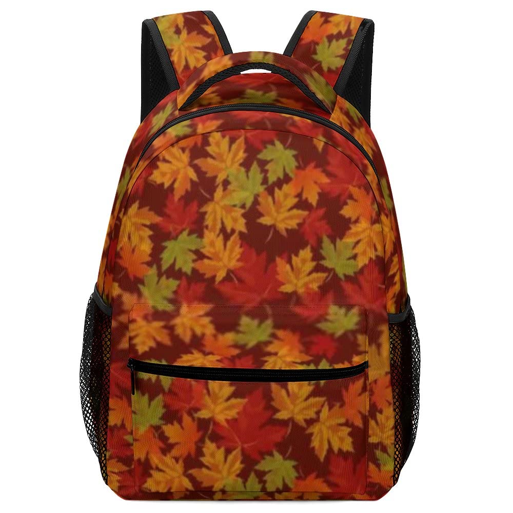 Vintage Autumn Maple Leaves Pattern Backpack - 16.5 Inch Laptop Backpack for School, College, Hiking & Travel - Unisex Diaper Bag for Men & Women - Perfect for Daily Commute, Outdoor Adventures & Campus Life
