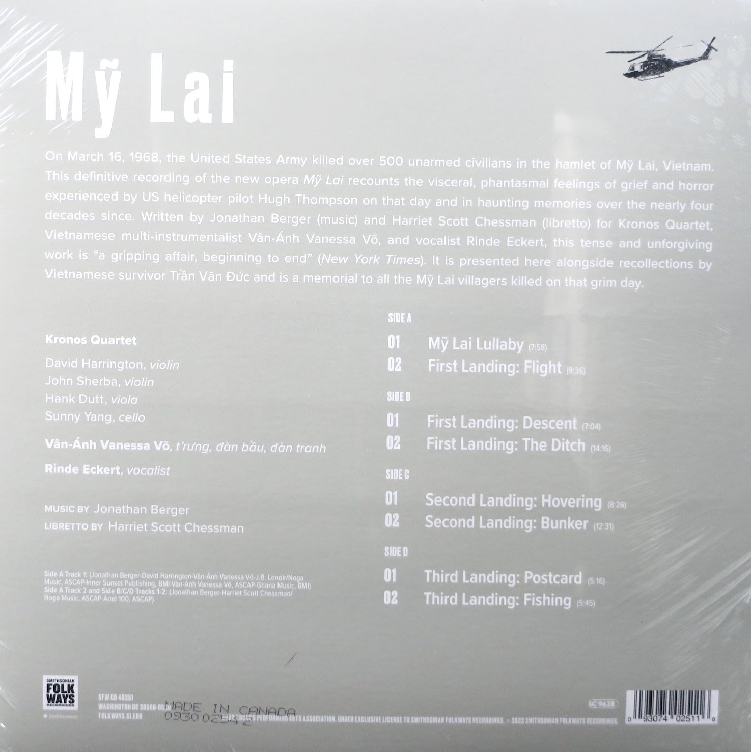 KRONOS QUARTET, VÂN ÁNH VANESSA, RINDE ECKERT 'My Lai' Soundtrack Vinyl 2LP Record - Perfect for Film Music Collectors & Audiophiles