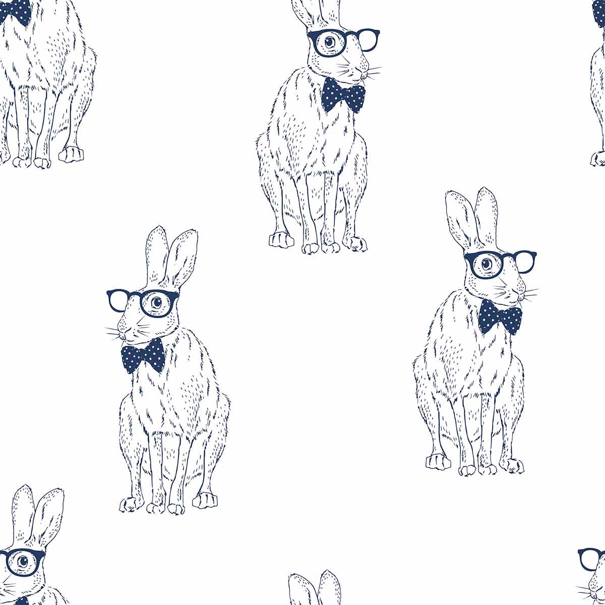 Blue Rabbit Peel and Stick Removable Wallpaper - Self-Adhesive Decorative Wall Covering for Nursery, Kids Room & Home Decor - Easy to Install & Remove