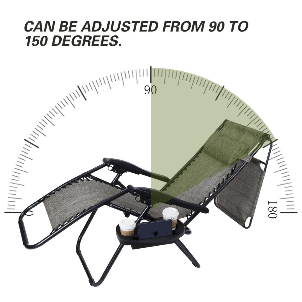 2 Pack Zero Gravity Outdoor Lounge Chairs with Adjustable Sunshade, Cup Holder & Phone Slot - Foldable Patio Recliners with Canopy & Snack Tray (Grey) - Perfect for Poolside, Backyard Relaxation & Beach Lounging