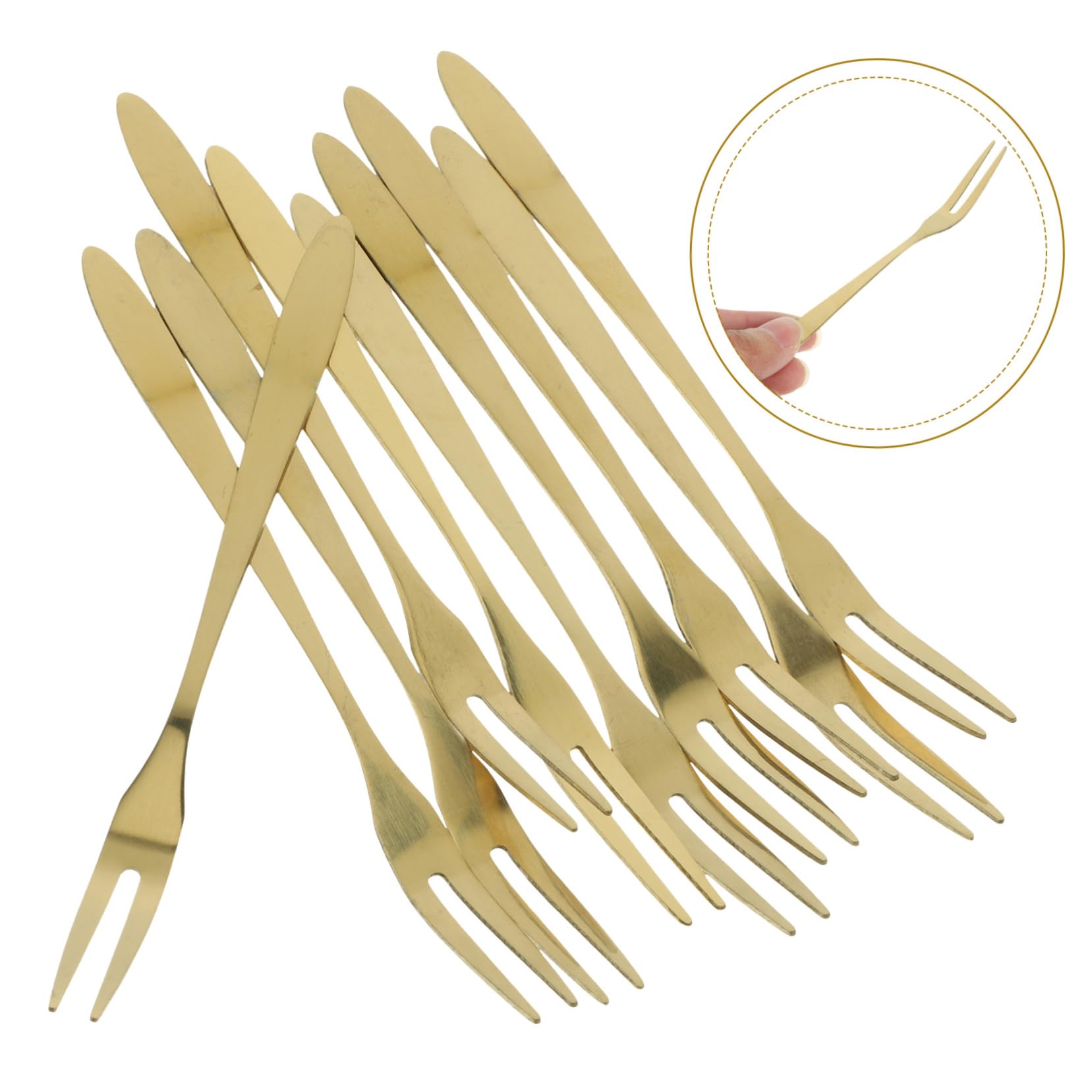 10-Pack Reusable Stainless Steel Fruit Forks & Picks - Perfect for Parties, Picnics, and Fruit Platters - Durable & Eco-Friendly Dessert Utensils