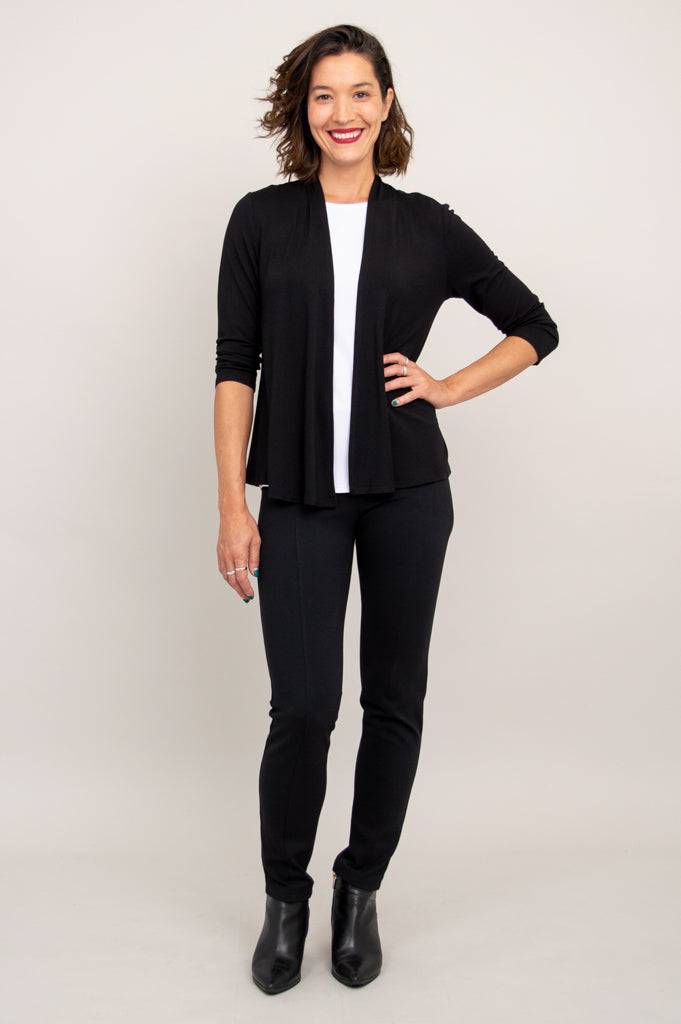 Premium Kathy Jacket for Women - Soft Bamboo Fabric, Black - Stylish Outerwear for Fall & Winter, Perfect for Work, Travel & Casual Wear