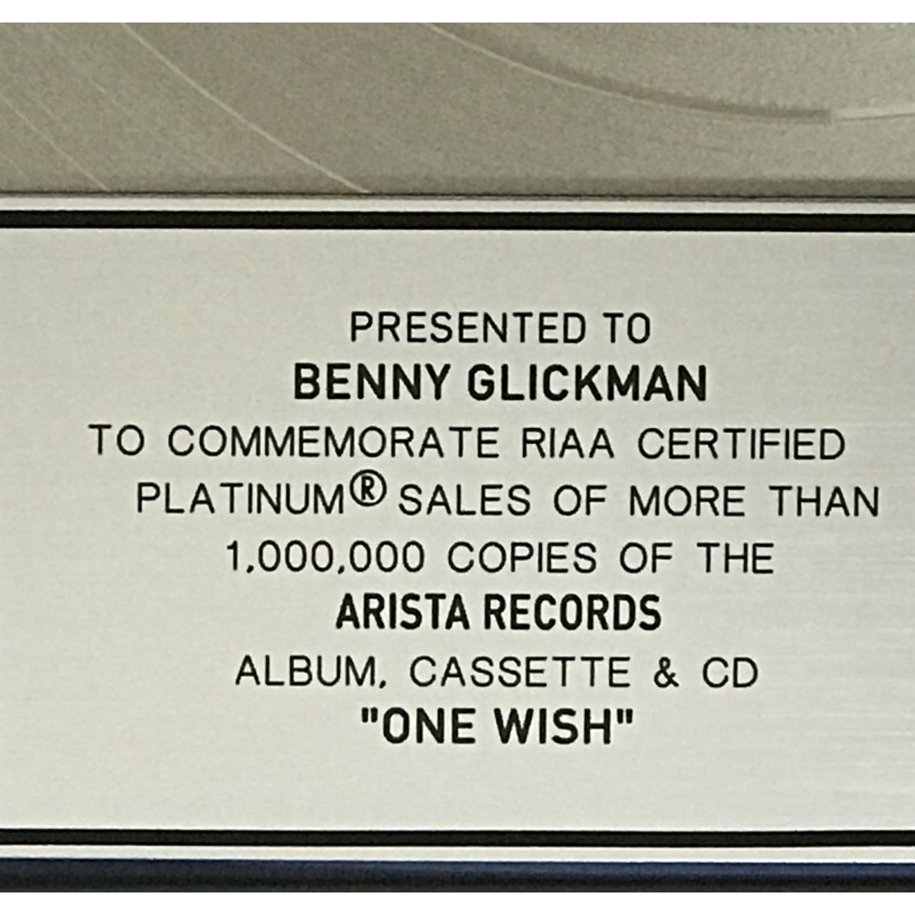 Deborah Cox One Wish RIAA Platinum Album Award - Official Music Collectible for Fans & Display