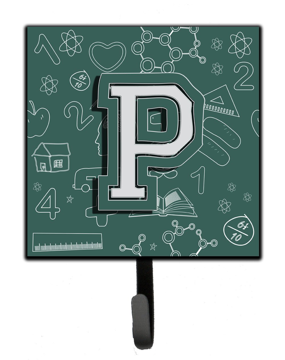 Caroline's Treasures CJ2010-PSH4 Letter P Wall Hook - Key Holder, Coat Rack, Leash Hanger for Back to School, Home & Office Organization - Perfect for Hanging Keys, Towels, Aprons, Leashes & More