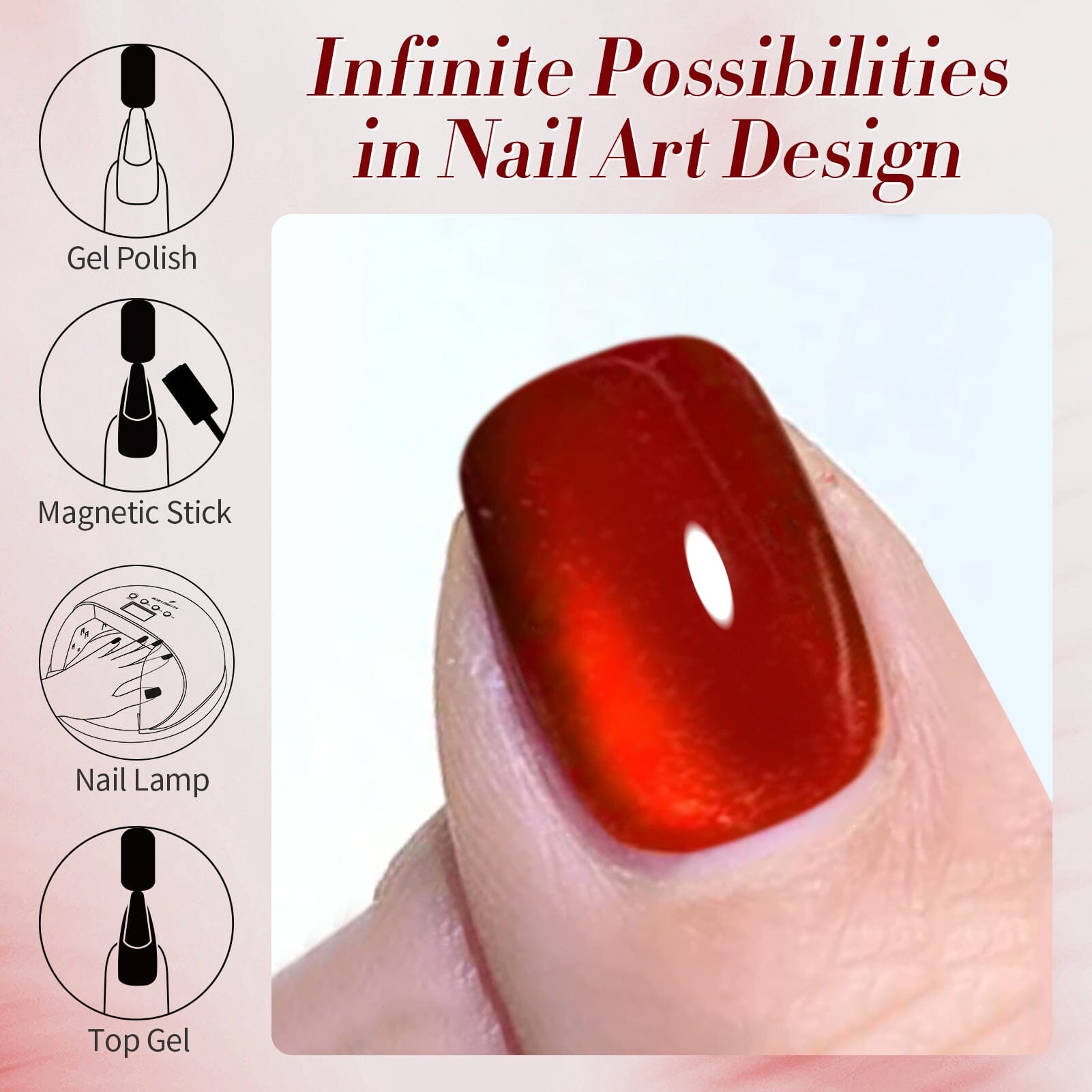 Red Glass Cat Magnetic Gel Polish MY249 - 15ml Professional Nail Art Kit for Stunning Cat Eye Nails | Perfect for Salon, Home Manicure & Special Occasions