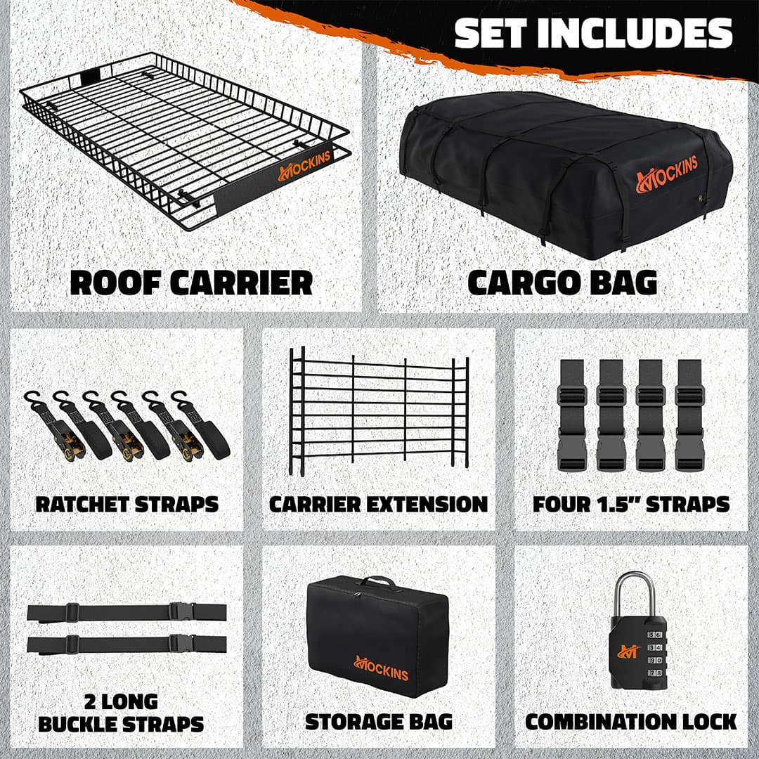 90x50x6 XXL Waterproof Roof Cargo Carrier Bag - 50 Cubic Feet Heavy Duty Car Top Storage for SUV, Truck & Travel - Perfect for Road Trips, Camping & Outdoor Adventures