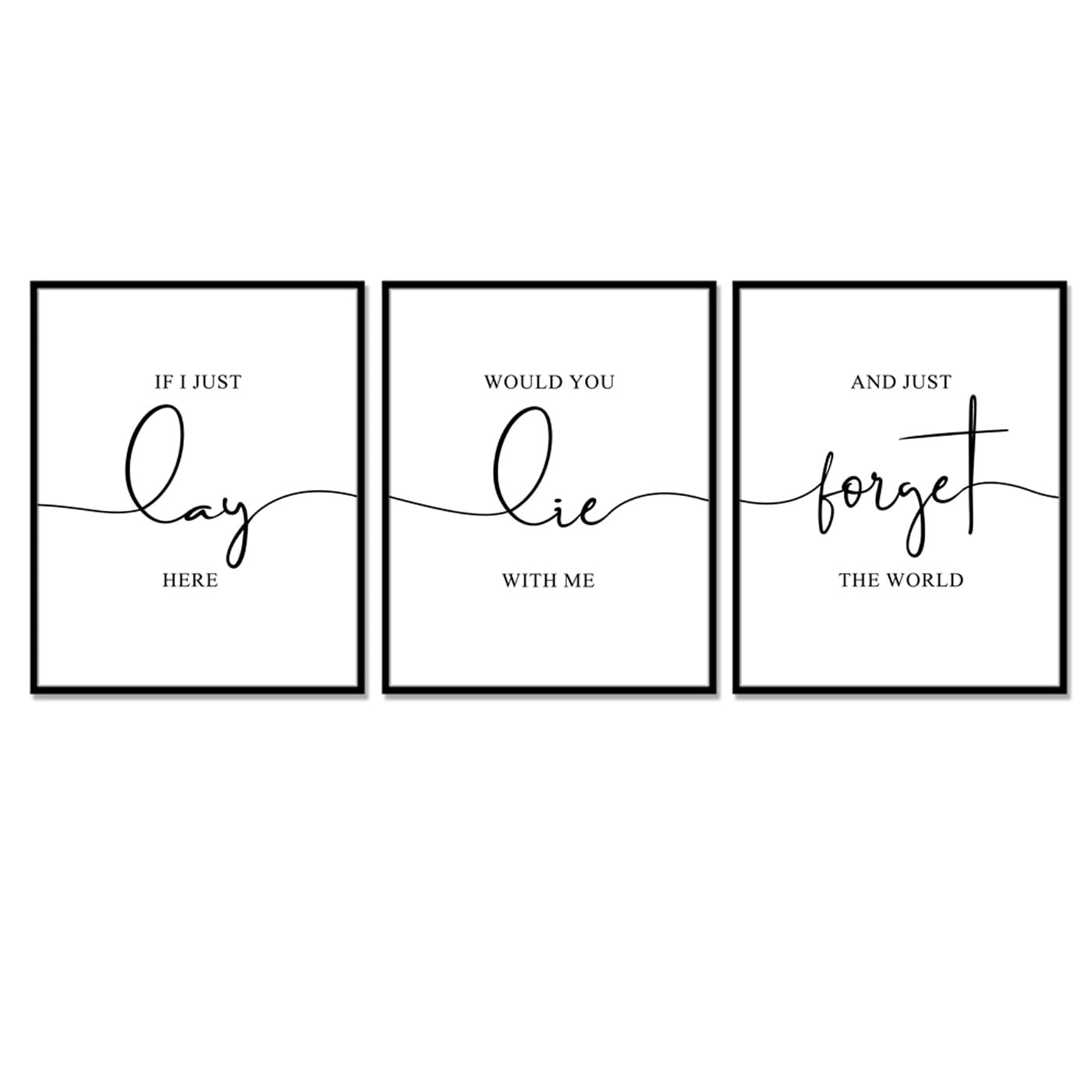 Bedroom Wall Art Print - If I Just Lay Here Sign, 11x14 Inch Unframed - Romantic Home Decor for Couples, Newlyweds, Anniversary Gift - Perfect Above Bed Decor for Master Bedroom & New Home