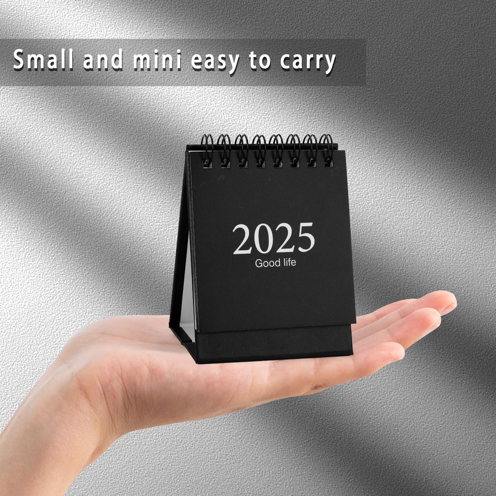 2025 Desk Calendar - Standing Flip Mini Desktop Planner for Home, School & Office - Daily Scheduler & Organizer - Perfect for Table Decoration & Productivity (Black) - Ideal for Work Planning, Study Organization & Home Decor