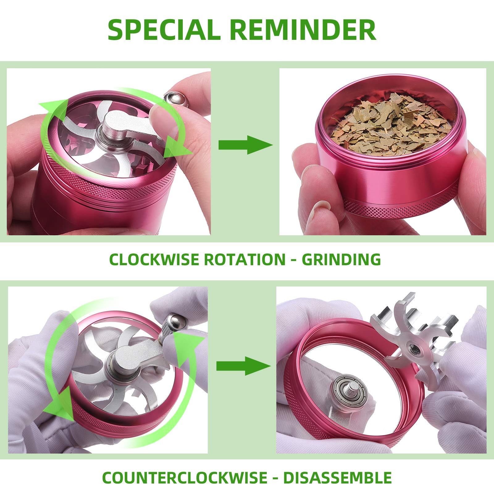 Premium Pink Spice Grinder - 2.2 Inch Compact Kitchen Tool for Fresh Herbs, Peppercorns & Seasonings - Perfect for Cooking, Baking & Gourmet Meal Prep