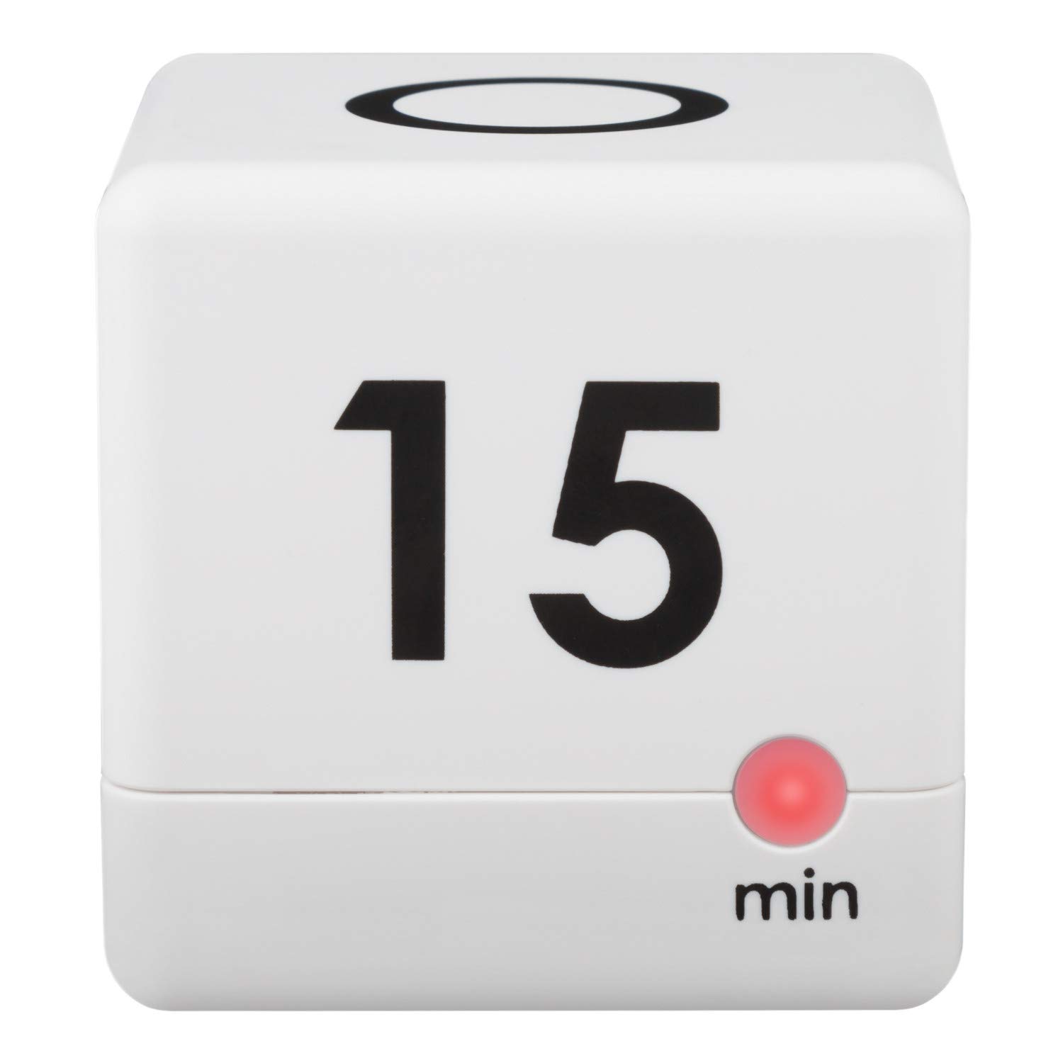 La Crosse Technology 919-186-60WH White Cube Timer - 5/15/30/60 Minute Countdown for Kitchen, Classroom & Office Use