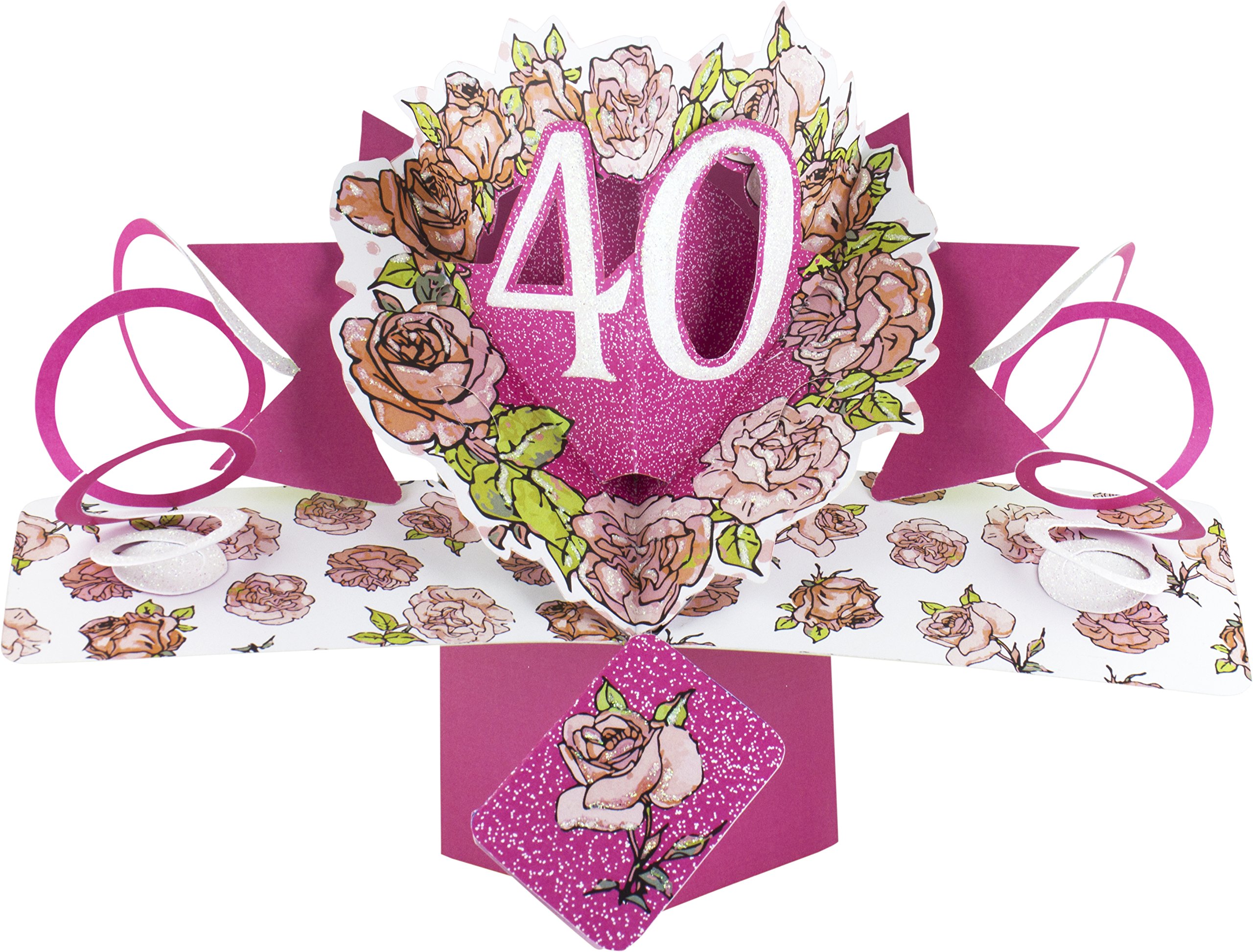 Happy Birthday Pop Up Card - 40 Multi-Colored - 13x21cm - Perfect for Gifts & Celebrations