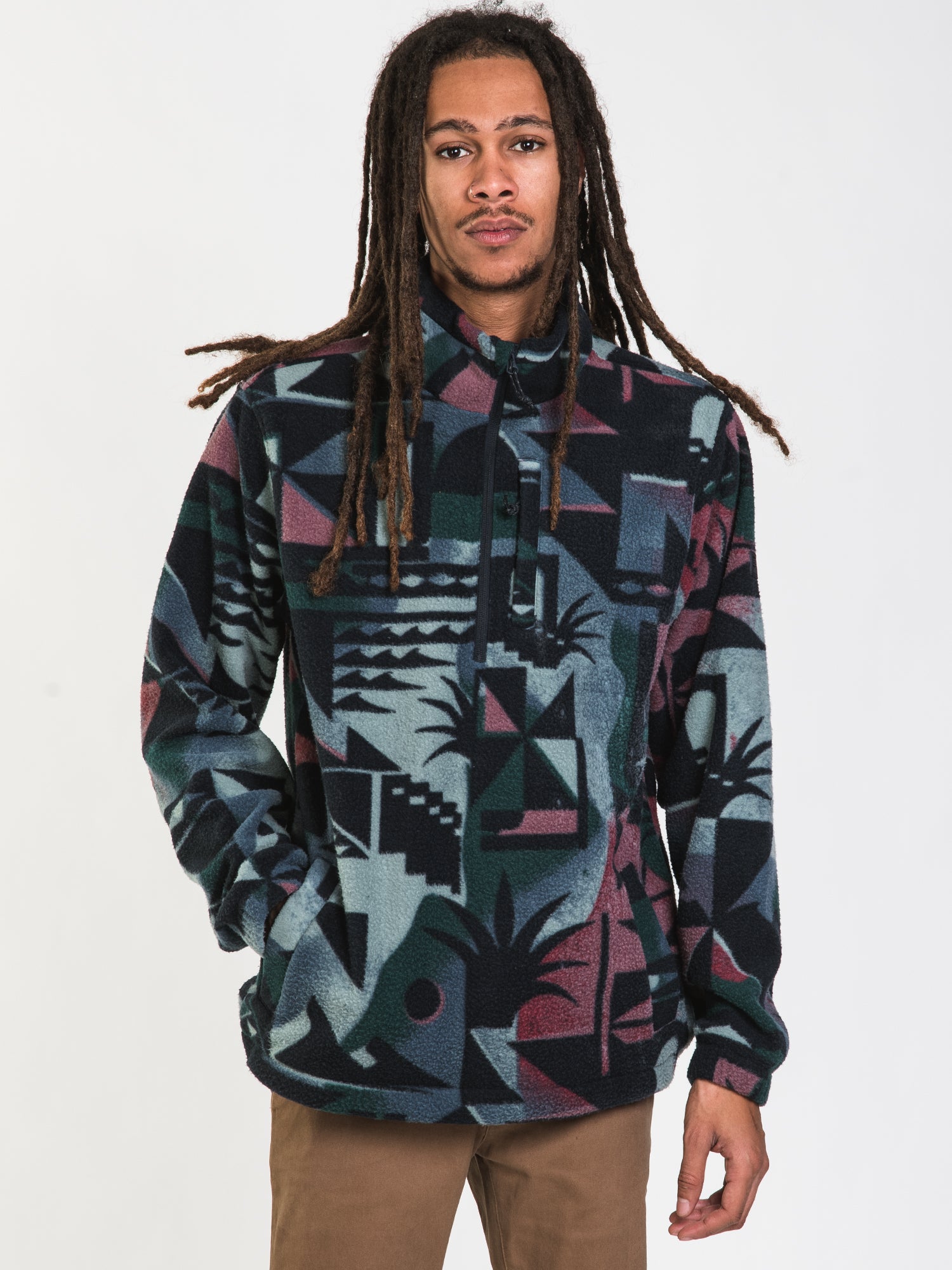 BILLABONG Boundary Mock Neck 1/4 Zip Fleece Pullover - Men's Warm Winter Quarter Zip Sweatshirt for Outdoor Activities & Casual Wear