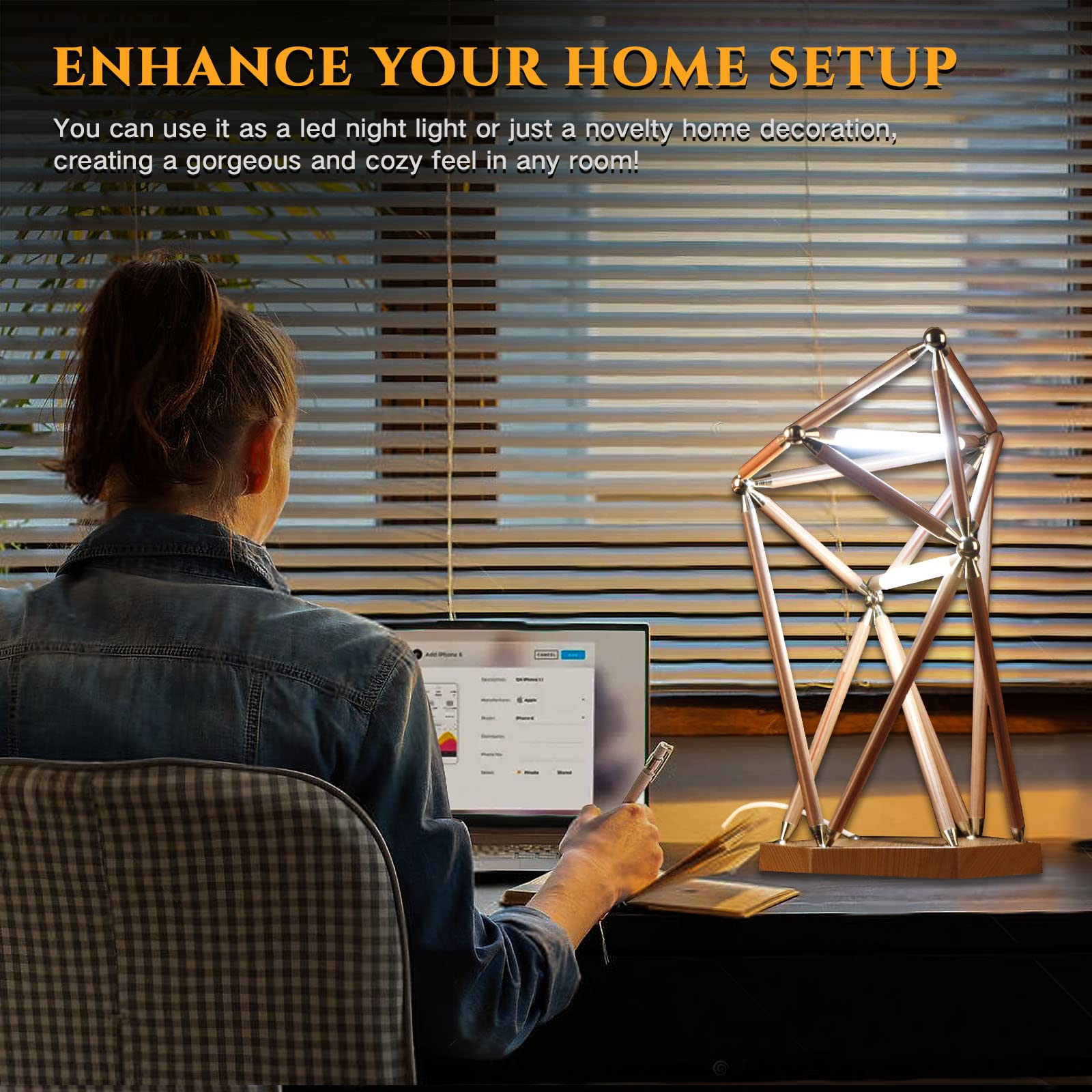 Adjustable Brightness LED Table Lamp - Touch Control DIY Desk Light for Home Office Decor, Perfect for Reading, Working & Bedroom Night Light