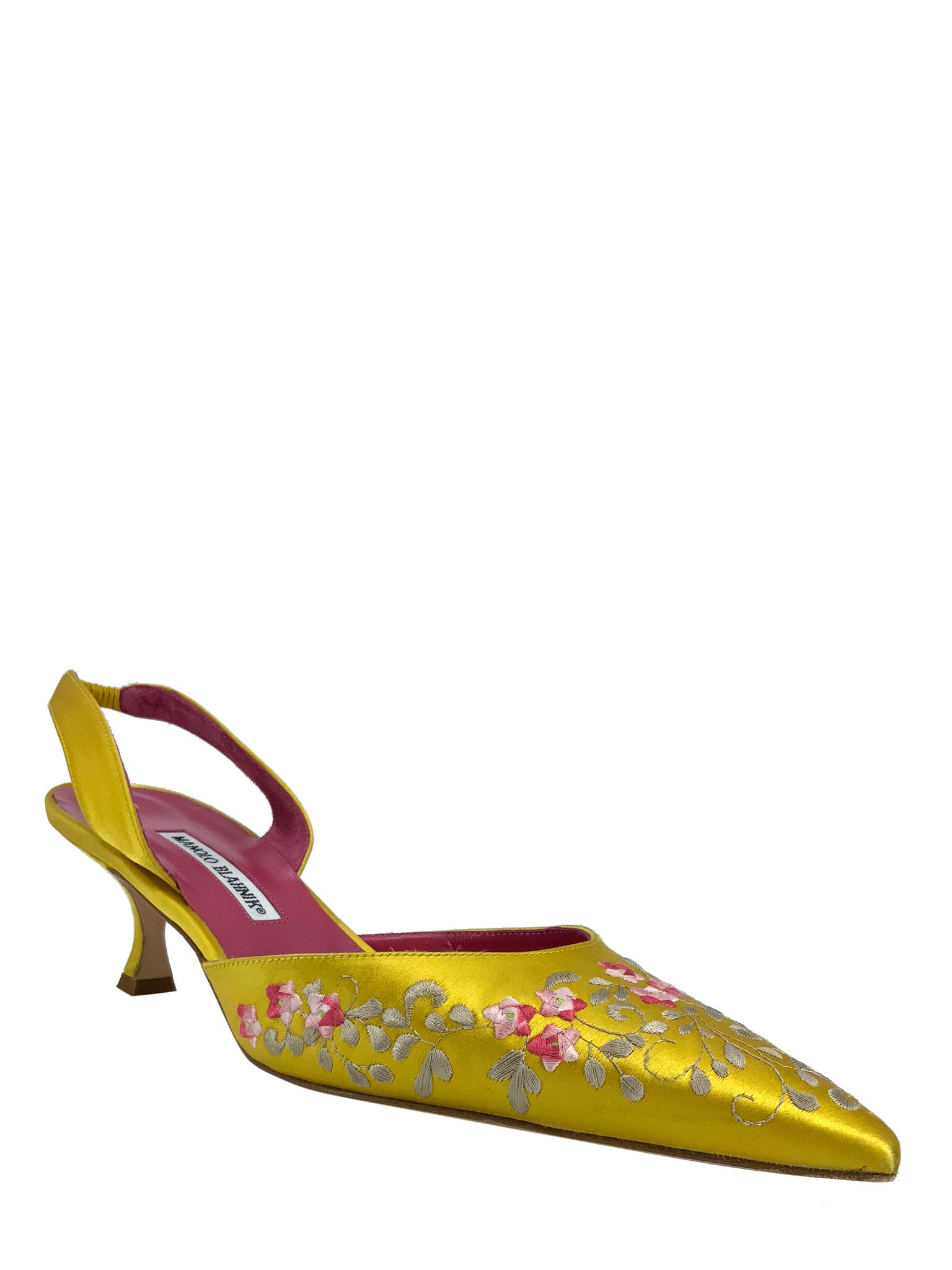 Manolo Blahnik Embroidered Carolyne Slingback Pumps - Women's Size 11 | Luxury Designer Heels for Weddings, Parties & Special Occasions