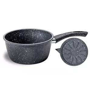 Non-Stick Stockpot & Milk Pot - 3QT Small Saucepan for Dorm, Kitchen, Cooking Instant Noodles, Heating Milk, Food Prep - Yellow Stew Pot for College & Small Spaces