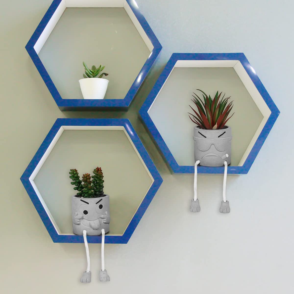 2PCS Artificial Succulent Plants - Mini Fake Plants for Home, Office & Bathroom Decor - Cute Faux Plants for Windowsill, Desk & Shelf Decor - Perfect for Indoor Greenery & Gift Giving