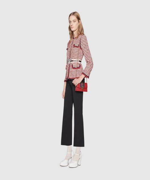 Gucci Sylvie Leather Mini Chain Bag for Women - Hibiscus Red Crossbody Purse | Perfect for Parties, Date Nights & Everyday Use