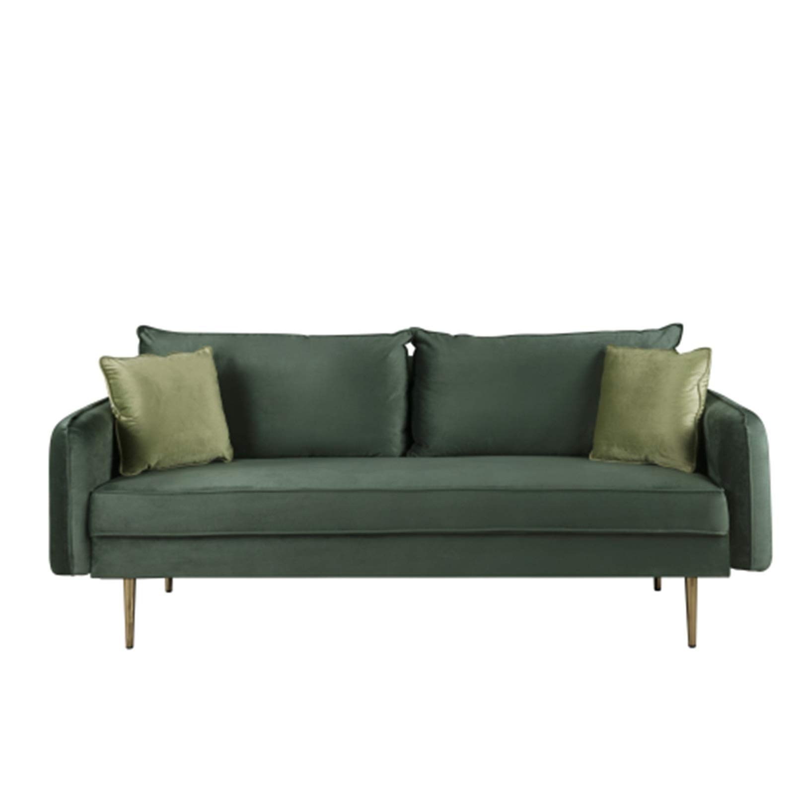 Velvet Folding Sofa Bed - 3 Seater Convertible Couch with Metal Legs & Side Pockets | Modern Living Room Furniture for Small Spaces (Green) | Perfect for Apartments, Guest Rooms & Studio Decor