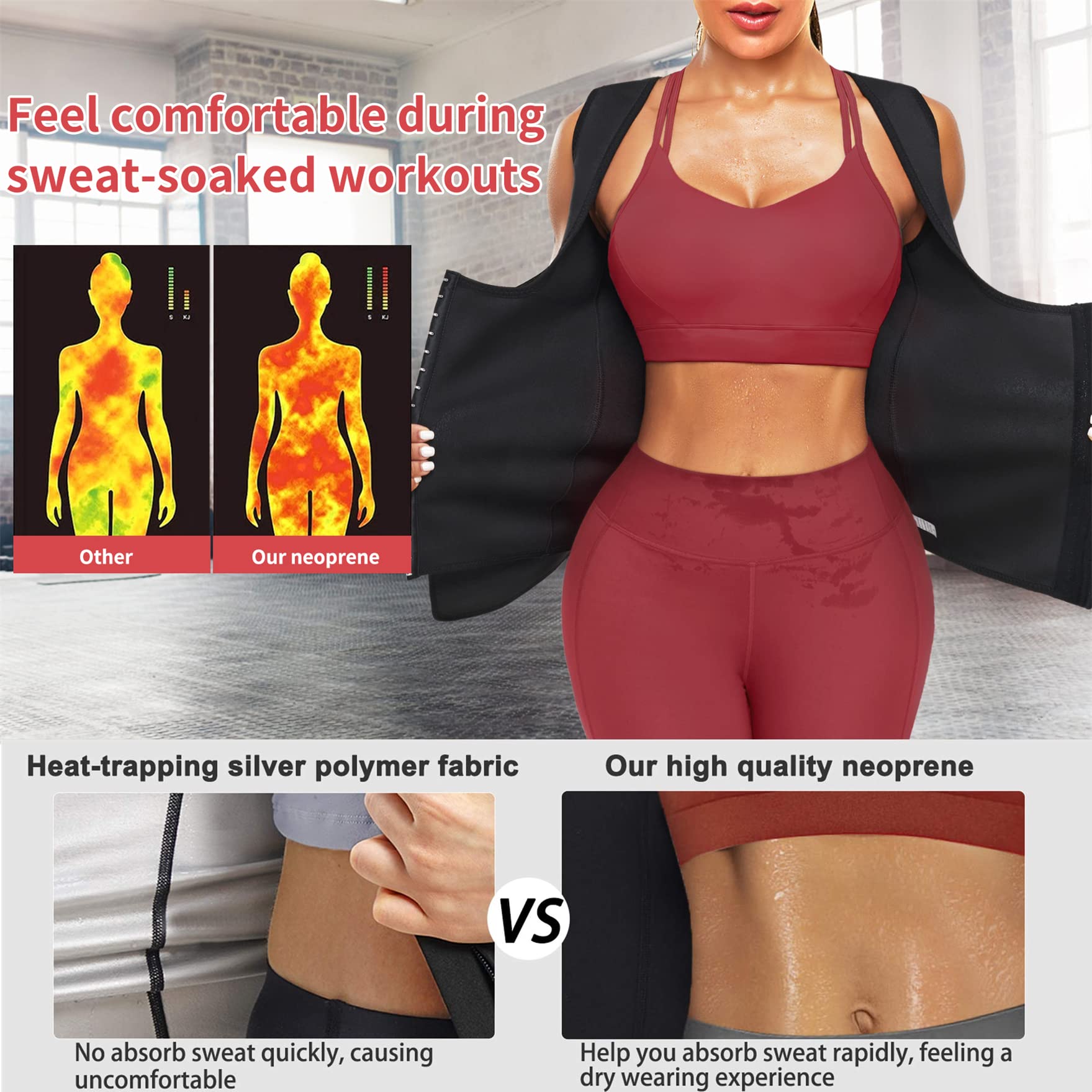 Eleady Premium Neoprene Waist Trainer Corset for Women - Sweat Vest Body Shaper for Weight Loss, Workout & Tummy Control - Perfect for Gym, Yoga & Postpartum Recovery