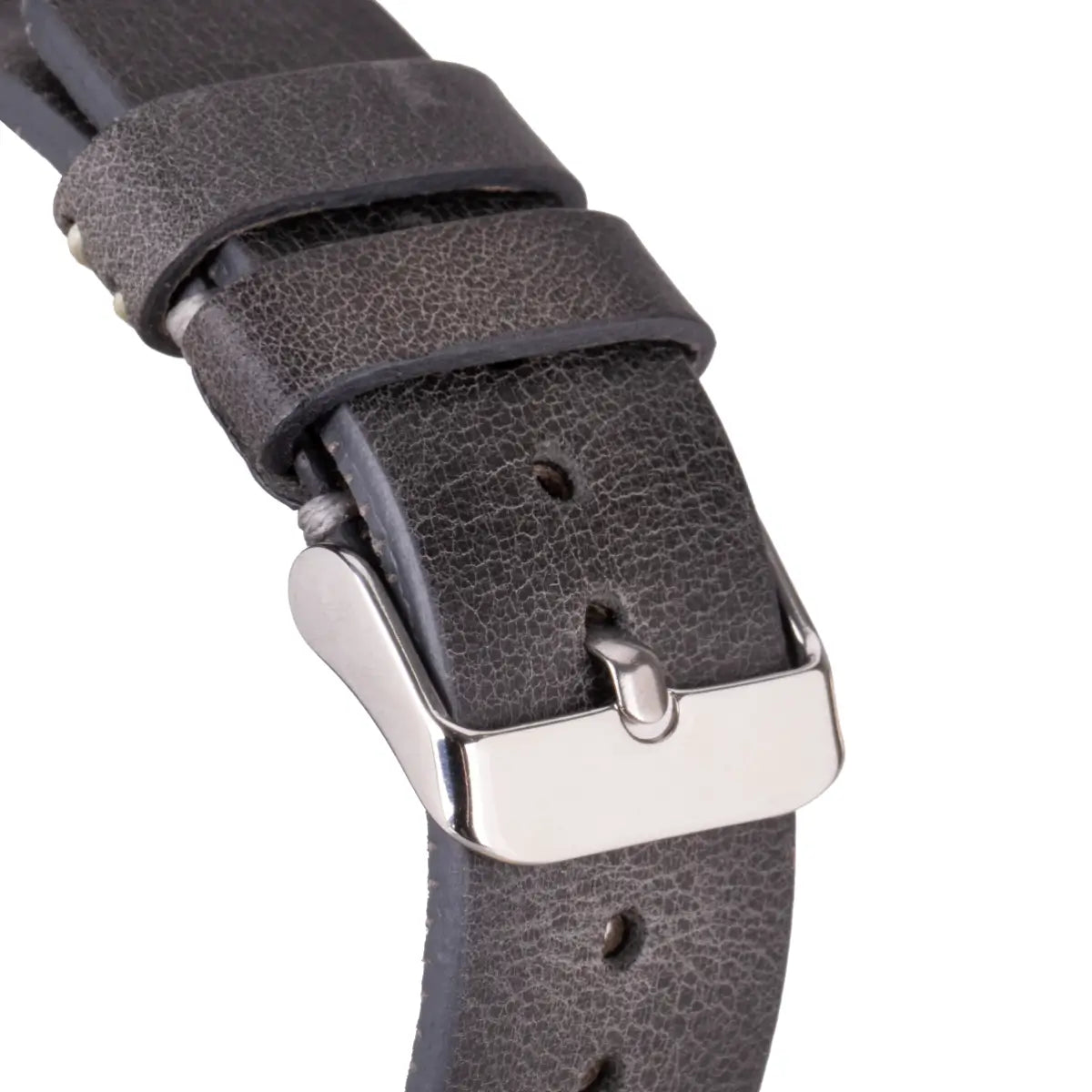 Burnished Gray Leather Sport Apple Watch Band for Men & Women - Durable & Comfortable Strap for Workouts, Running & Everyday Wear (Boras)
